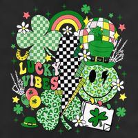 Groovy St Patricks Day Lucky Vibes Shamrock Trucker Hat