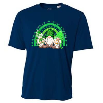 Gnome St Patricks Day Rainbow Shamrock Gnome Cooling Performance Crew T-Shirt