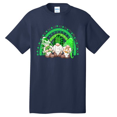 Gnome St Patricks Day Rainbow Shamrock Gnome Tall T-Shirt