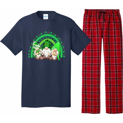 Gnome St Patricks Day Rainbow Shamrock Gnome Pajama Set