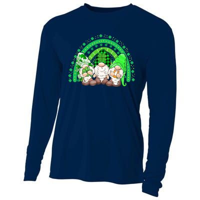 Gnome St Patricks Day Rainbow Shamrock Gnome Cooling Performance Long Sleeve Crew