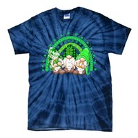 Gnome St Patricks Day Rainbow Shamrock Gnome Tie-Dye T-Shirt