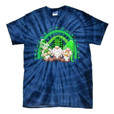 Gnome St Patricks Day Rainbow Shamrock Gnome Tie-Dye T-Shirt