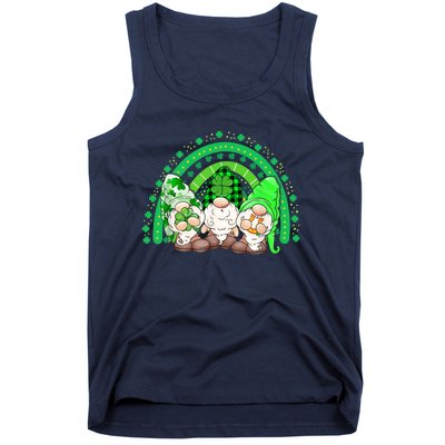 Gnome St Patricks Day Rainbow Shamrock Gnome Tank Top