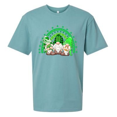 Gnome St Patricks Day Rainbow Shamrock Gnome Sueded Cloud Jersey T-Shirt