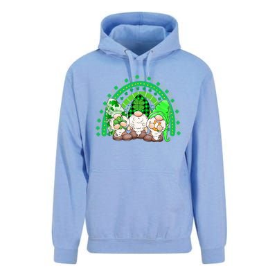 Gnome St Patricks Day Rainbow Shamrock Gnome Unisex Surf Hoodie