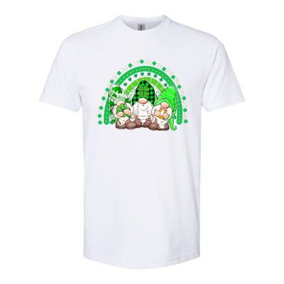 Gnome St Patricks Day Rainbow Shamrock Gnome Softstyle CVC T-Shirt