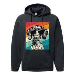 German Shorthaired Pointer Sunglasses Gsp Dog Performance Fleece Hoodie