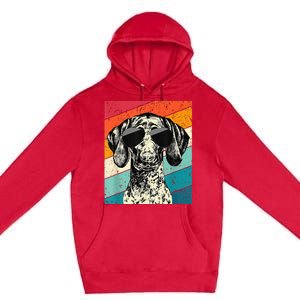 German Shorthaired Pointer Sunglasses Gsp Dog Premium Pullover Hoodie