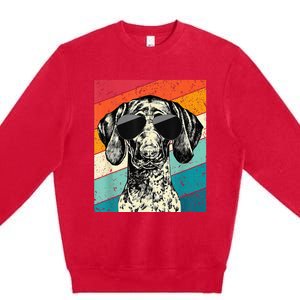 German Shorthaired Pointer Sunglasses Gsp Dog Premium Crewneck Sweatshirt