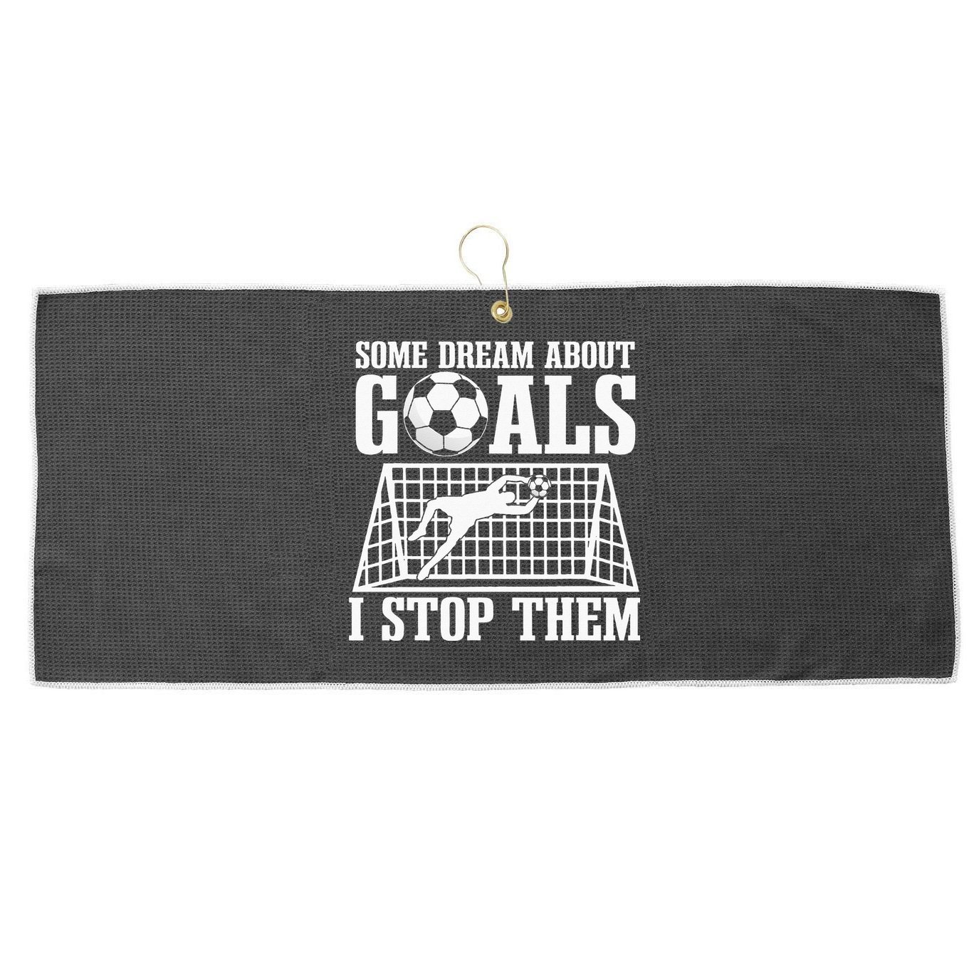 Goalie Soccer Player Goalkeeper Team Keeper Sport Goaltender Large Microfiber Waffle Golf Towel