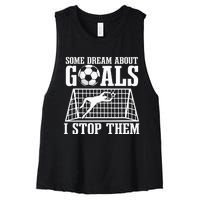 Goalie Soccer Player Goalkeeper Team Keeper Sport Goaltender Women's Racerback Cropped Tank