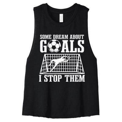 Goalie Soccer Player Goalkeeper Team Keeper Sport Goaltender Women's Racerback Cropped Tank