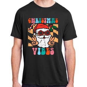 Groovy Santa Peace Christmas Vibes Retro Xmas Adult ChromaSoft Performance T-Shirt