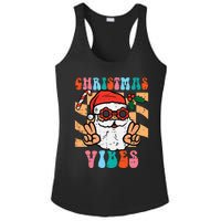 Groovy Santa Peace Christmas Vibes Retro Xmas Ladies PosiCharge Competitor Racerback Tank