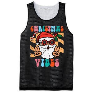 Groovy Santa Peace Christmas Vibes Retro Xmas Mesh Reversible Basketball Jersey Tank