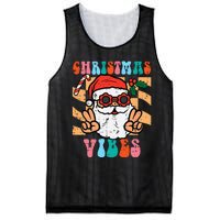 Groovy Santa Peace Christmas Vibes Retro Xmas Mesh Reversible Basketball Jersey Tank