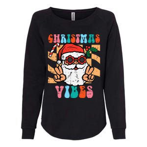 Groovy Santa Peace Christmas Vibes Retro Xmas Womens California Wash Sweatshirt