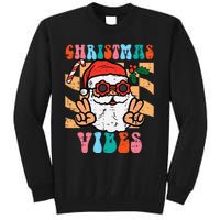 Groovy Santa Peace Christmas Vibes Retro Xmas Tall Sweatshirt