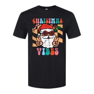 Groovy Santa Peace Christmas Vibes Retro Xmas Softstyle CVC T-Shirt