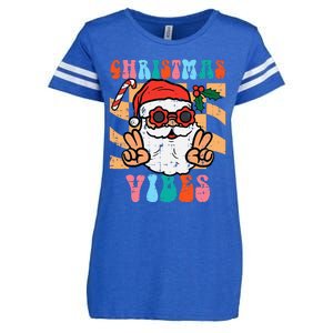 Groovy Santa Peace Christmas Vibes Retro Xmas Enza Ladies Jersey Football T-Shirt