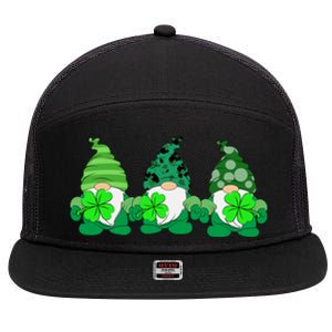 Gnome St Patricks Holiday Clover 7 Panel Mesh Trucker Snapback Hat