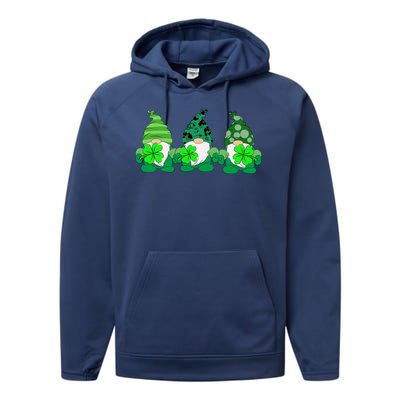 Gnome St Patricks Holiday Clover Performance Fleece Hoodie