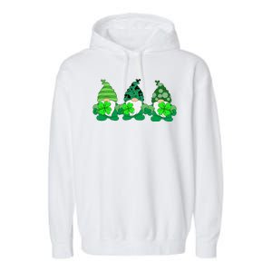 Gnome St Patricks Holiday Clover Garment-Dyed Fleece Hoodie