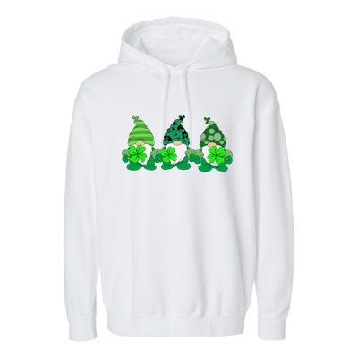 Gnome St Patricks Holiday Clover Garment-Dyed Fleece Hoodie