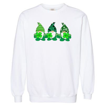 Gnome St Patricks Holiday Clover Garment-Dyed Sweatshirt