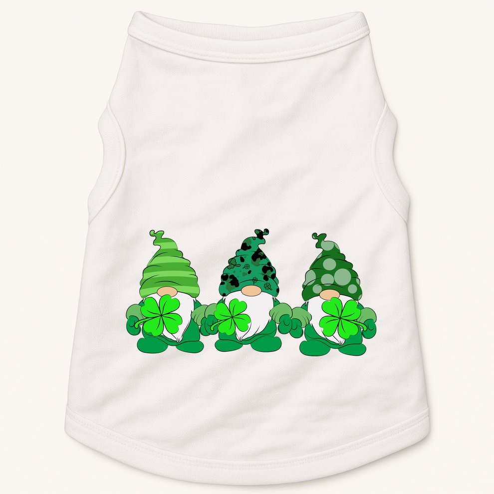 Gnome St Patricks Holiday Clover Doggie Tank