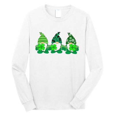Gnome St Patricks Holiday Clover Long Sleeve Shirt