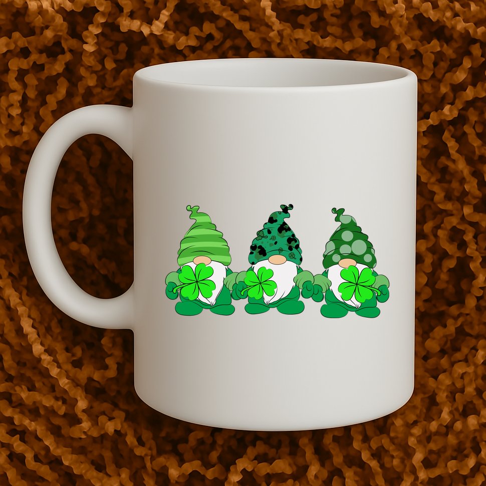 Gnome St Patricks Holiday Clover Mug