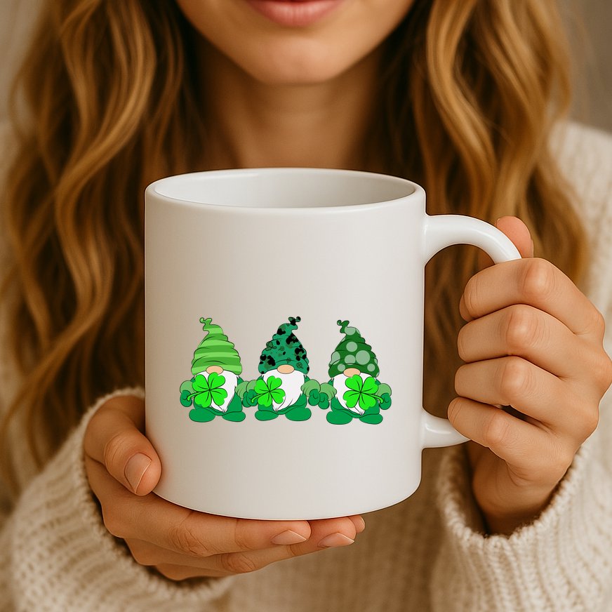 Gnome St Patricks Holiday Clover Mug