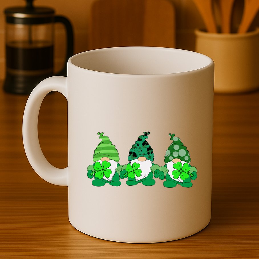 Gnome St Patricks Holiday Clover Mug