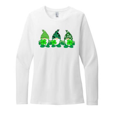 Gnome St Patricks Holiday Clover Womens CVC Long Sleeve Shirt