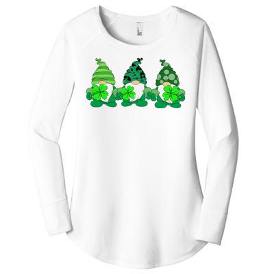 Gnome St Patricks Holiday Clover Women's Perfect Tri Tunic Long Sleeve Shirt