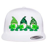 Gnome St Patricks Holiday Clover Flat Bill Trucker Hat