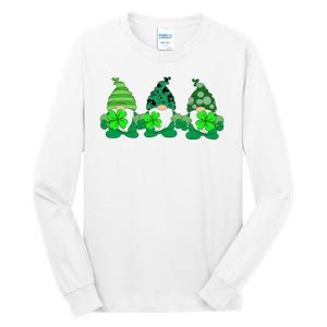 Gnome St Patricks Holiday Clover Tall Long Sleeve T-Shirt