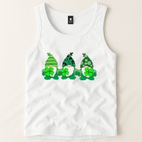 Gnome St Patricks Holiday Clover Tank Top
