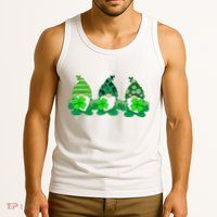 Gnome St Patricks Holiday Clover Tank Top