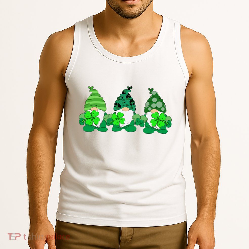 Gnome St Patricks Holiday Clover Tank Top