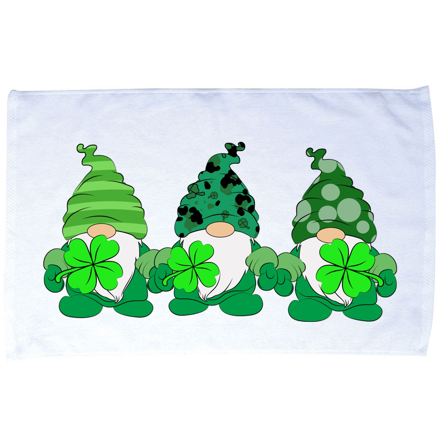 Gnome St Patricks Holiday Clover Microfiber Hand Towel