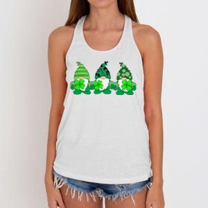 Gnome St Patricks Holiday Clover Women's Knotted Racerback Tank