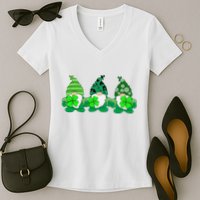 Gnome St Patricks Holiday Clover Women's V-Neck T-Shirt