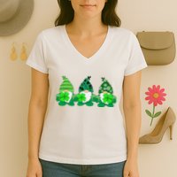 Gnome St Patricks Holiday Clover Women's V-Neck T-Shirt