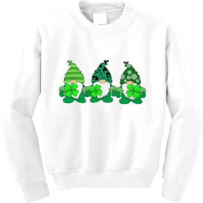 Gnome St Patricks Holiday Clover Kids Sweatshirt