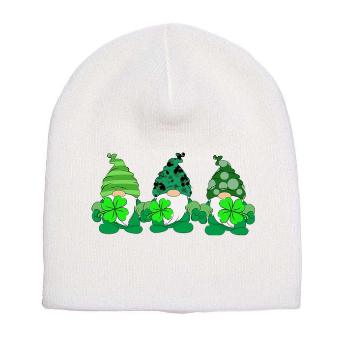 Gnome St Patricks Holiday Clover Short Acrylic Beanie