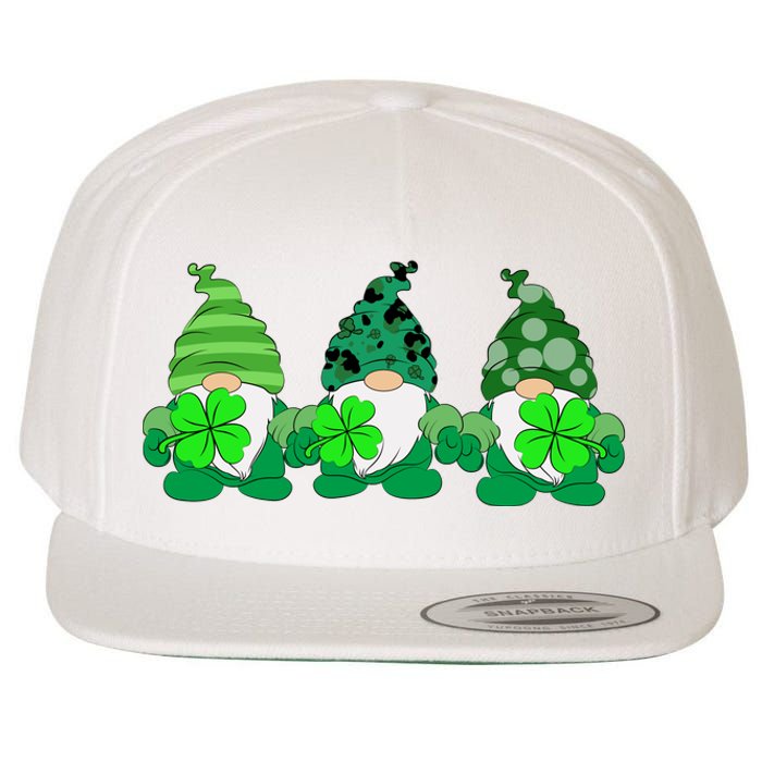 Gnome St Patricks Holiday Clover Wool Snapback Cap