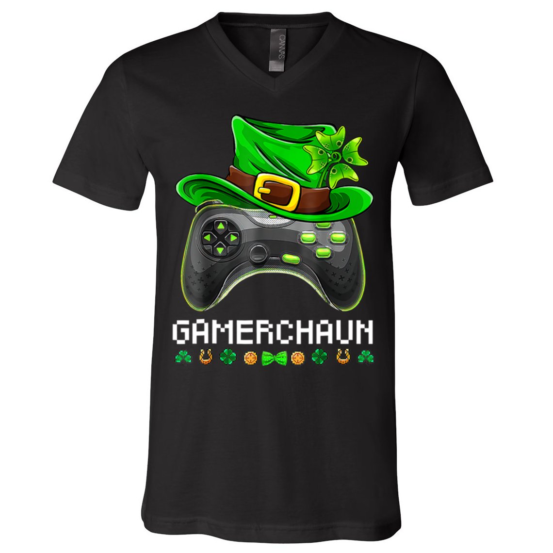 Gamerchaun St Patrick's Day Game V-Neck T-Shirt
